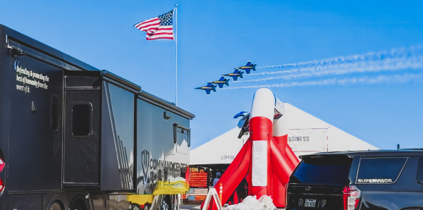 Event security in Houston TX provided by GPI Defense at the Wings Over Houston Air Show with Command Center and supervisor vehicles onsite.