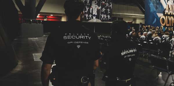 GPI Defense warrant apprehension team in Houston TX providing on-site security support during a live event.